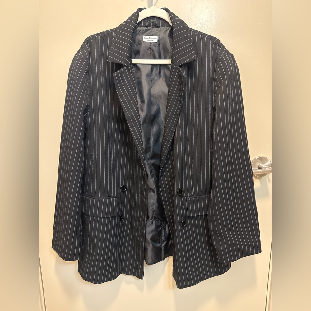Miss Selfridge Pin Stripe oversized blazer, women’s large